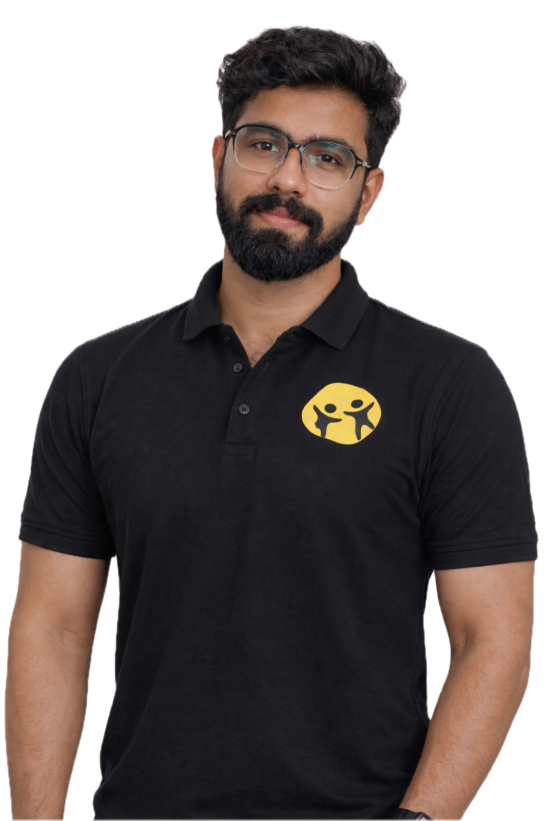 Learning Pod founder — a counselling psychologist in the branded polo shirt