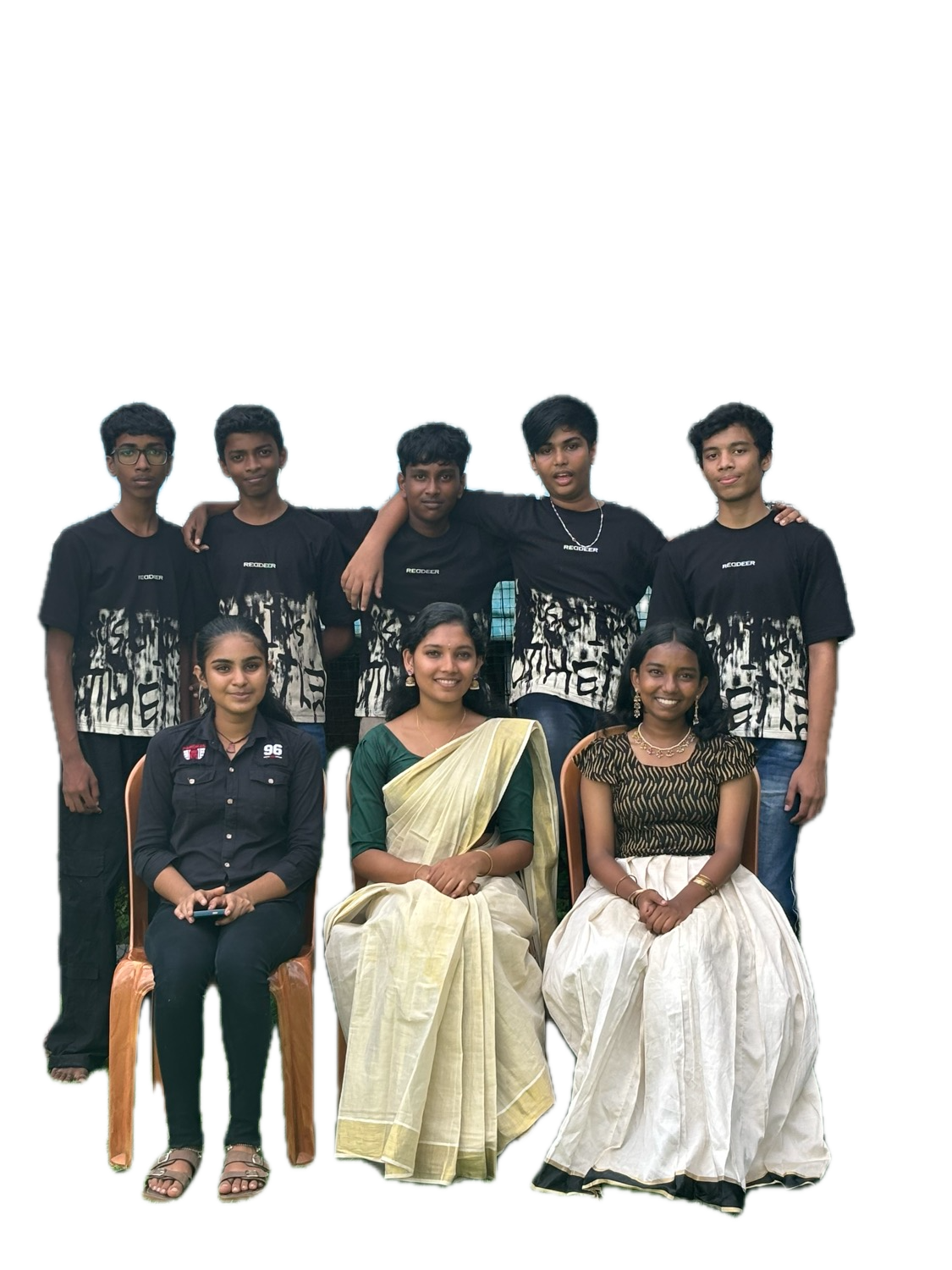 A group of eight senior CBSE students together