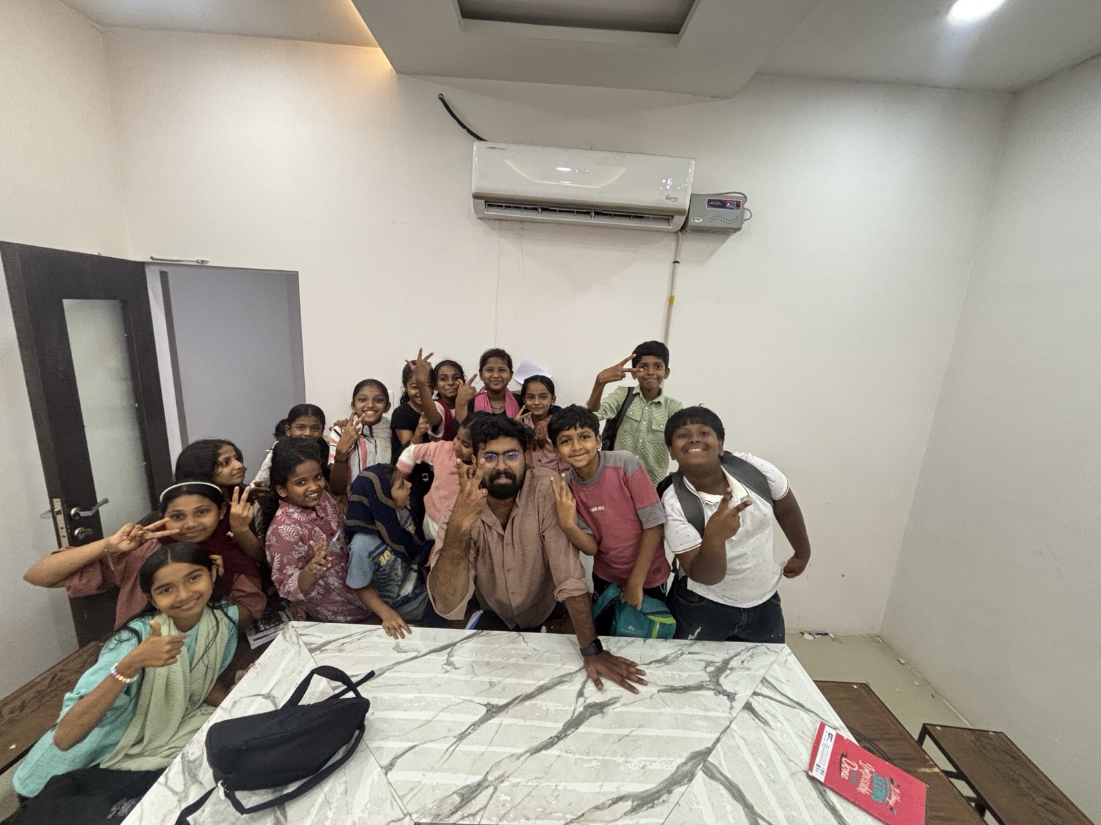 Juniors class group photo indoors